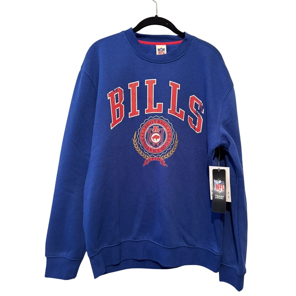 Buffalo Bills Throwback Crewneck Sweatshirt NFL Vintage Marks Medium Blue New